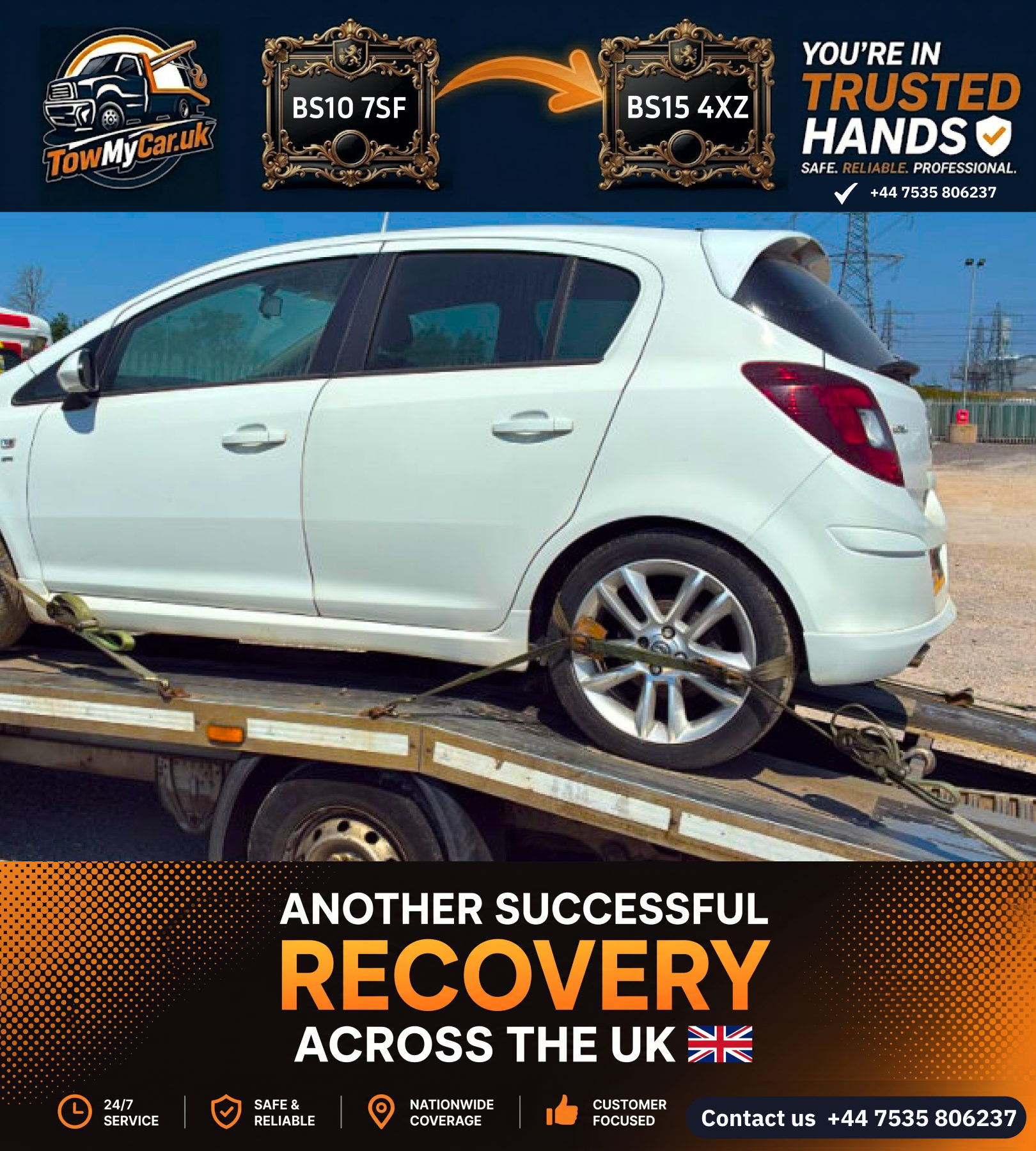 Recovery in Almondsbury → Kingswood — TowMyCar UK roadside recovery