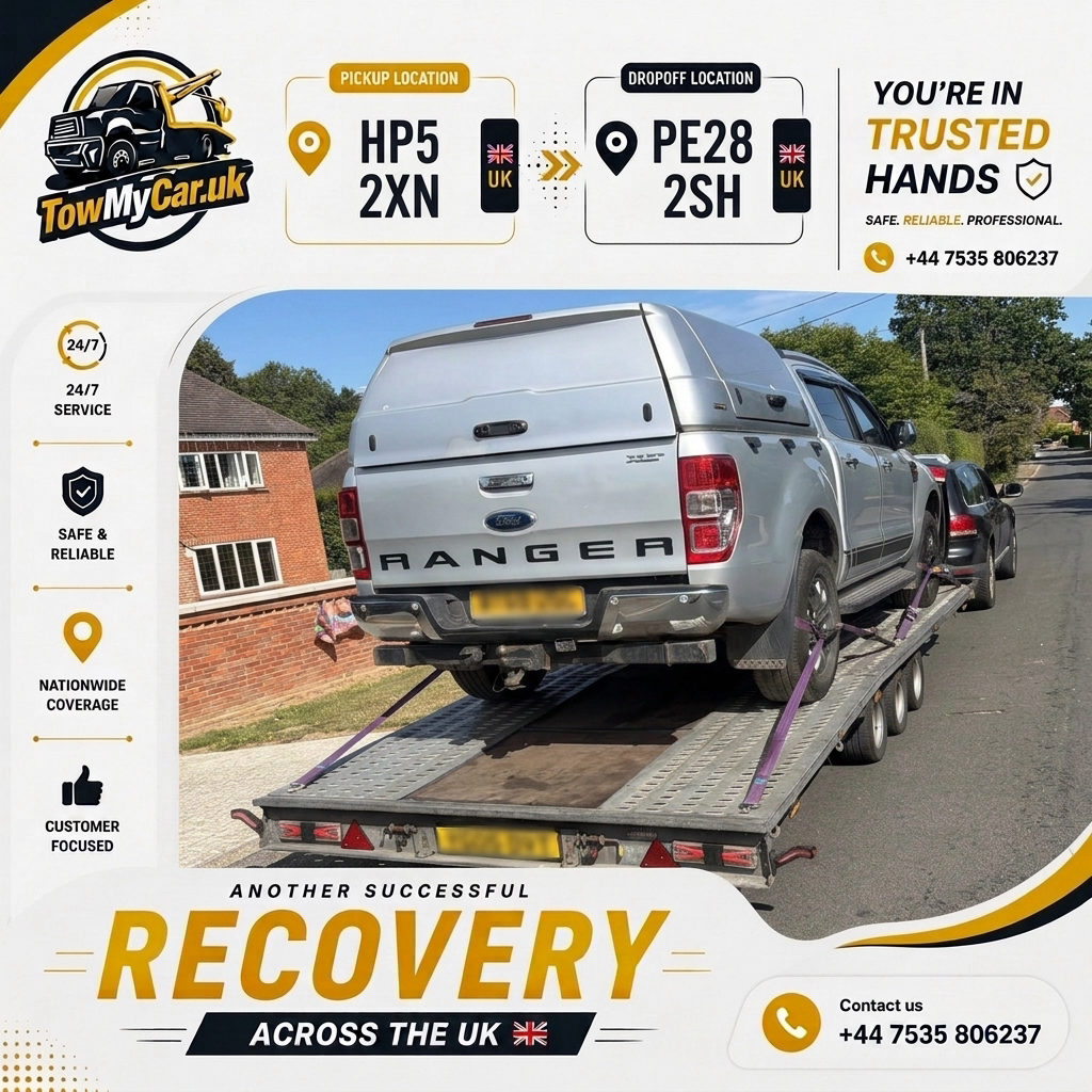 Recovery in Chartridge → Warboys — TowMyCar UK roadside recovery