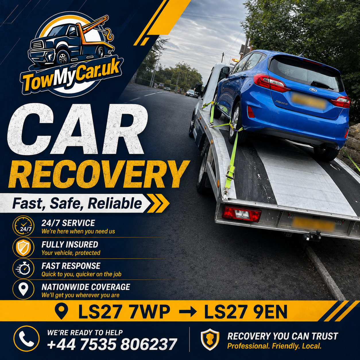 RECOVERY in Gildersome → Morley — TowMyCar UK roadside recovery