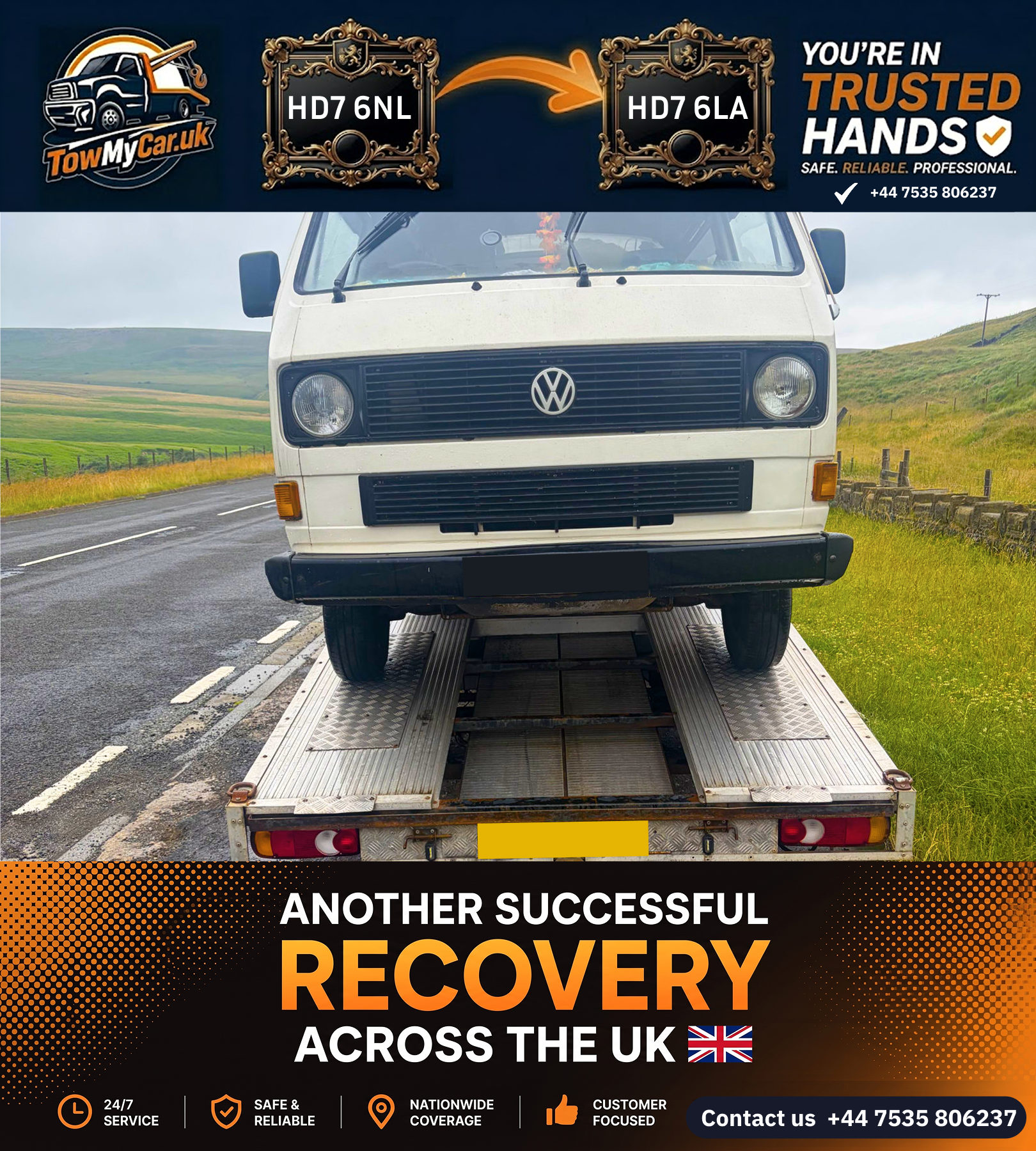Recovery in Kirklees, unparished area → Kirklees, unparished area — TowMyCar UK roadside recovery