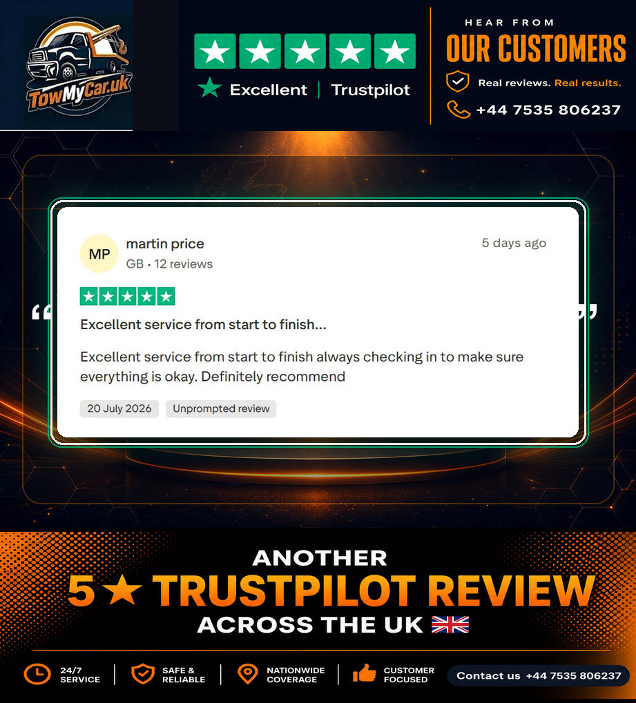 Recovery in Sefton, unparished area → Wirral, unparished area — TowMyCar UK roadside recovery