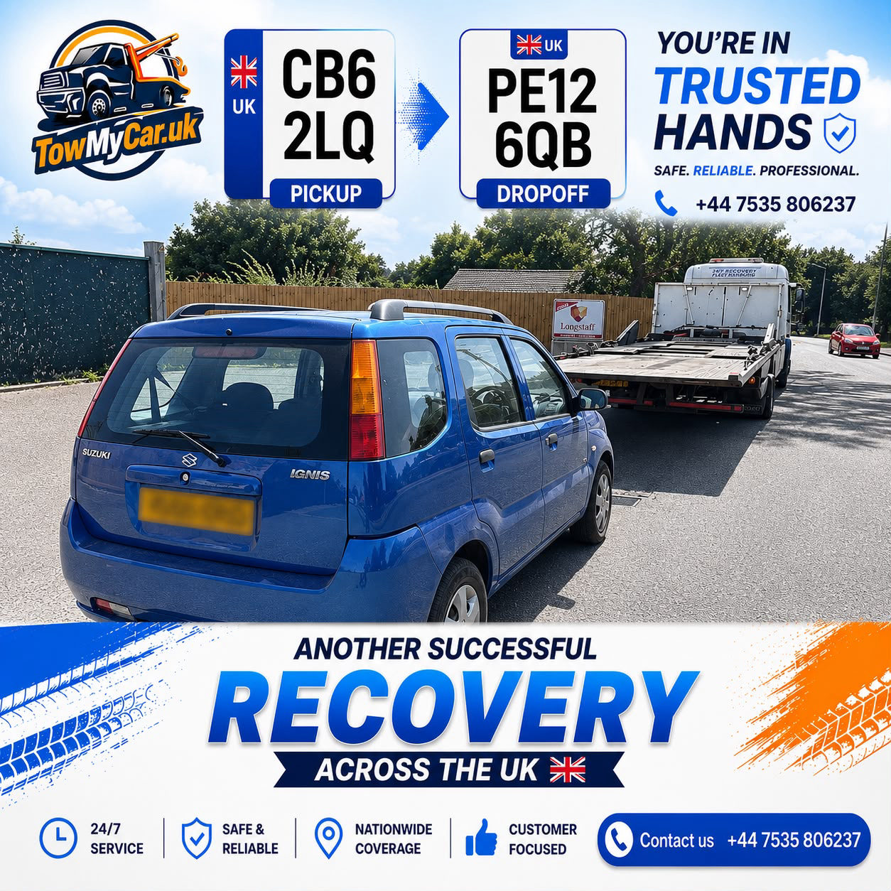 RECOVERY in Witcham → The Moultons — TowMyCar UK roadside recovery