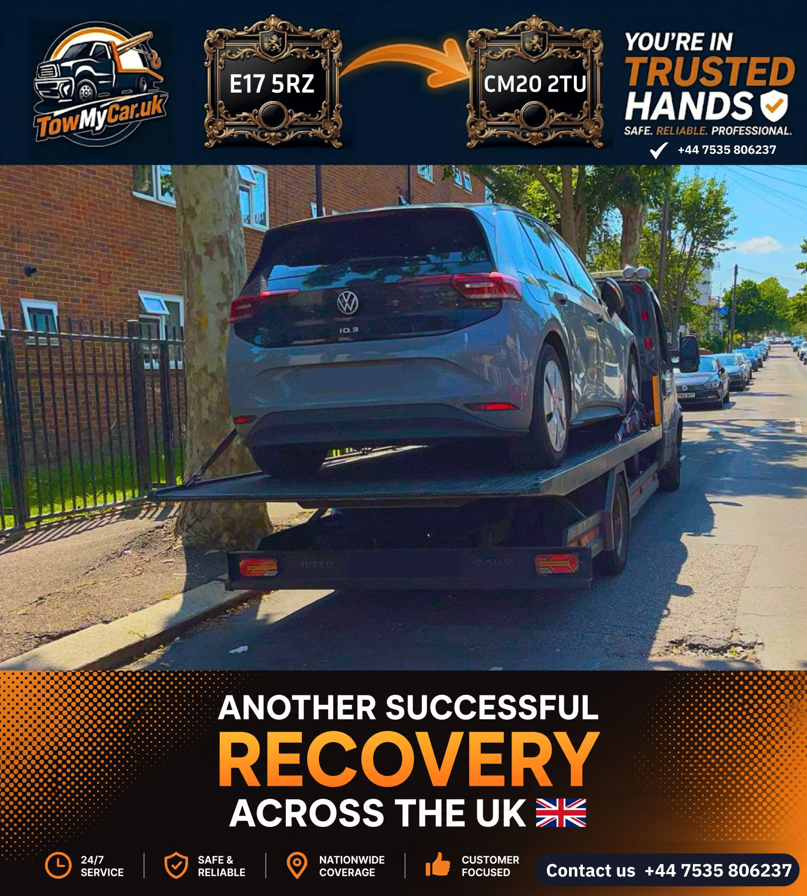 Recovery in Waltham Forest, unparished area — TowMyCar UK roadside recovery